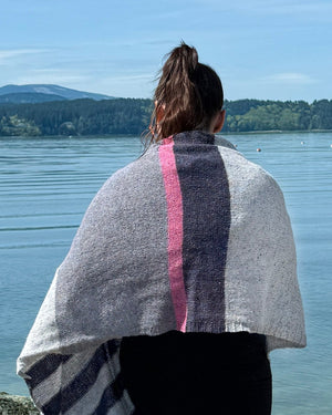Fisgard Lighthouse Shawl in Felted Tweed.