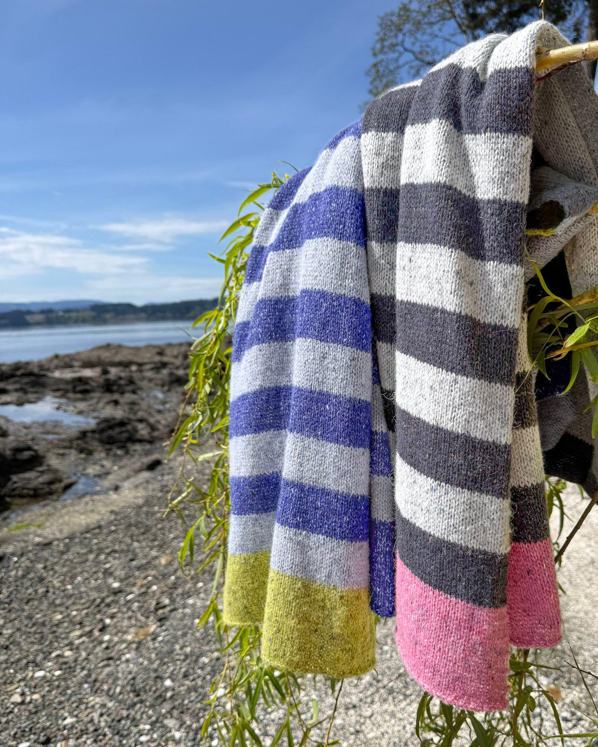 Fisgard Lighthouse Shawl in Felted Tweed.
