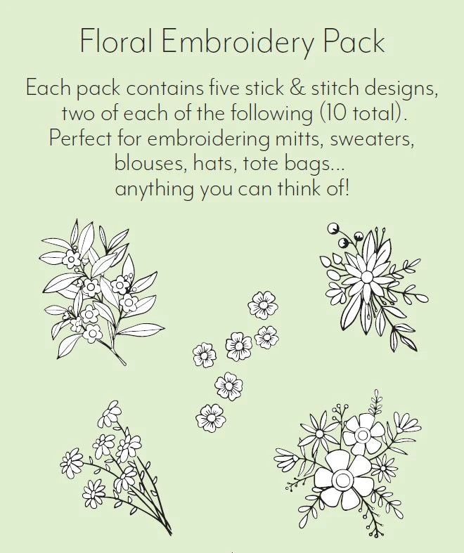 Knitted Bliss Embroidery Pack floral