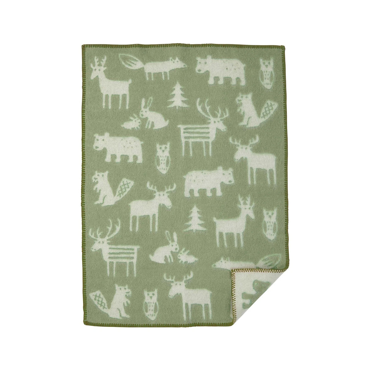 Klippan Baby Blanket eco lambswool forest lime blossom