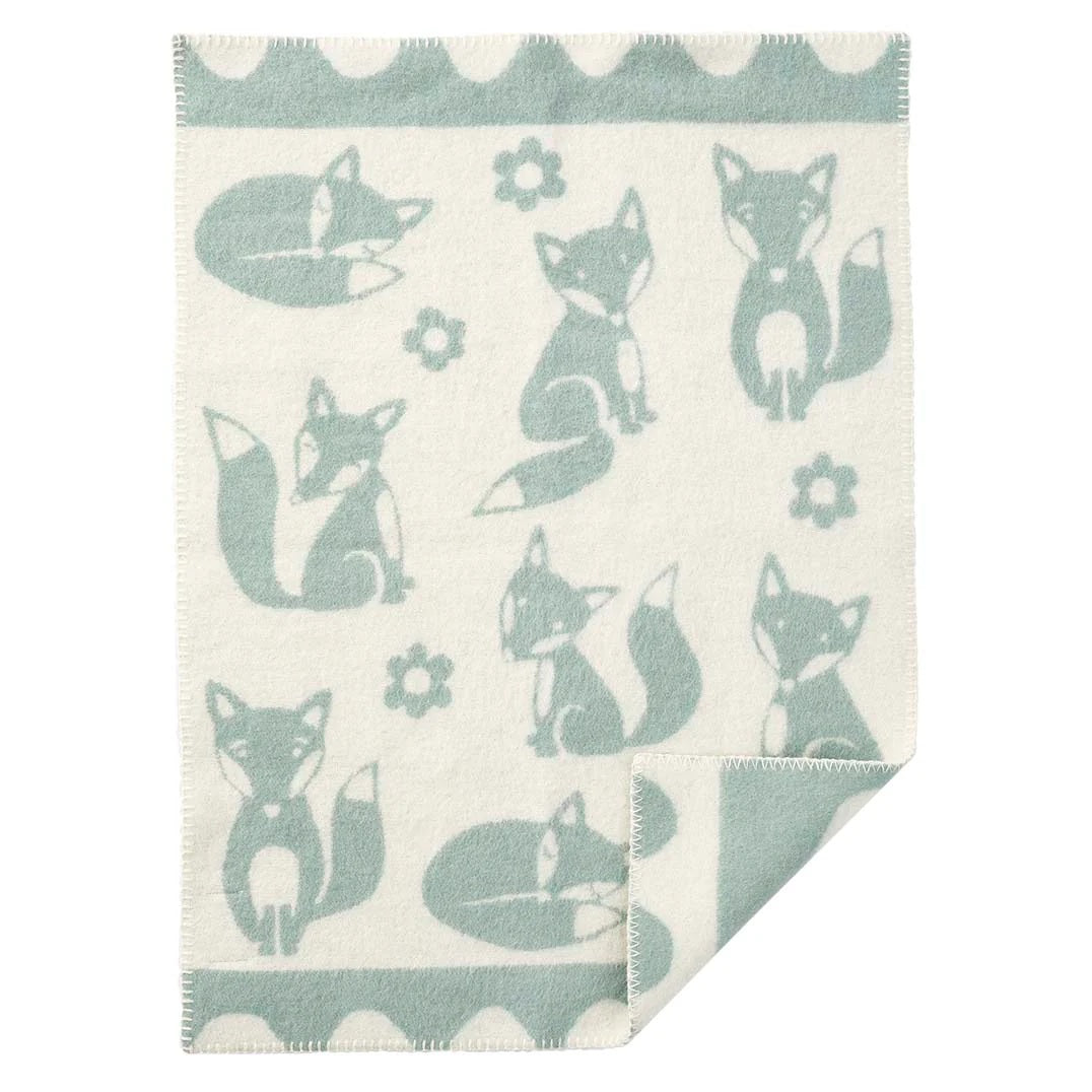 Klippan Baby Blanket eco lambswool fox blue