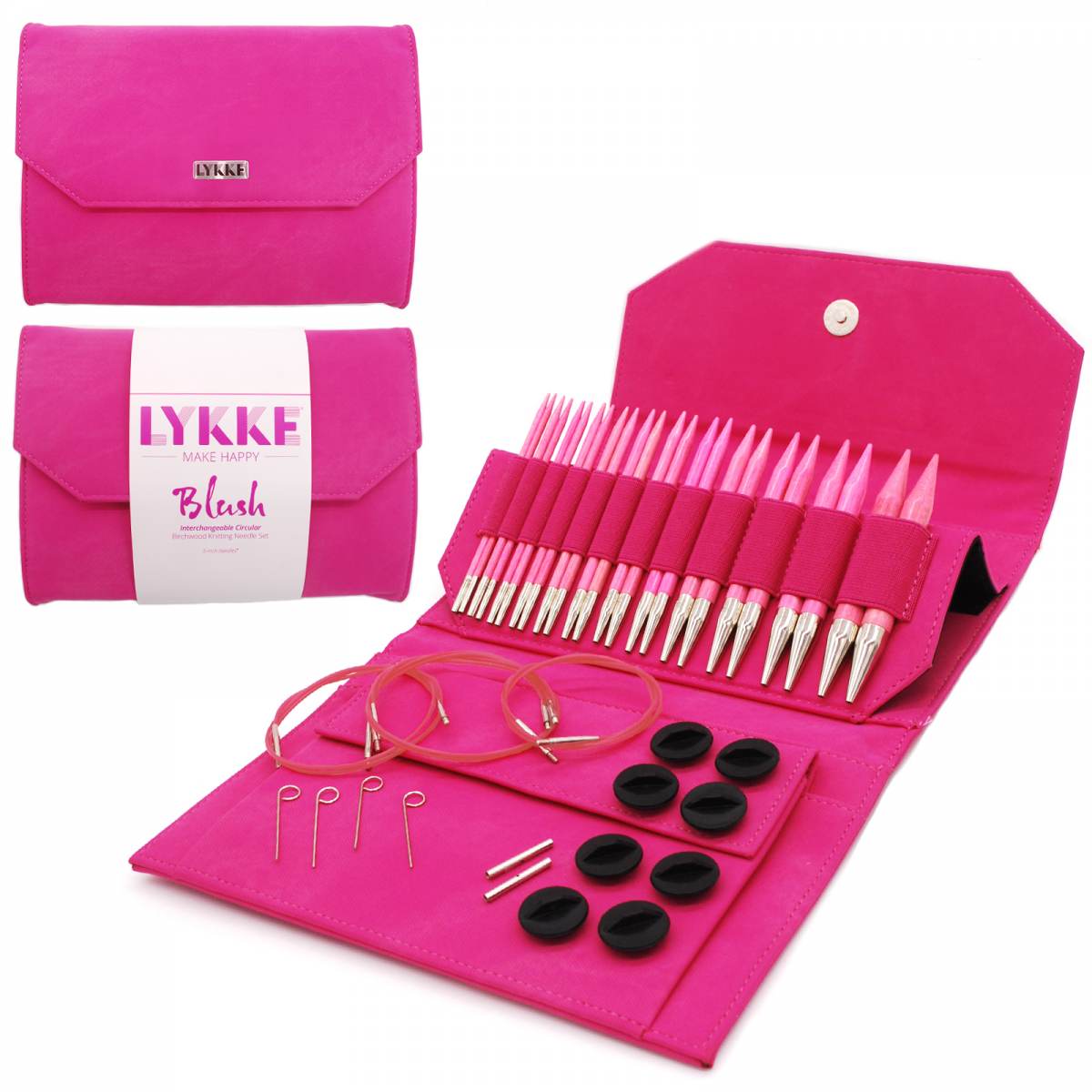 Lykke Blush Interchangeable Set 13cm/5" Tips fuchsia denim