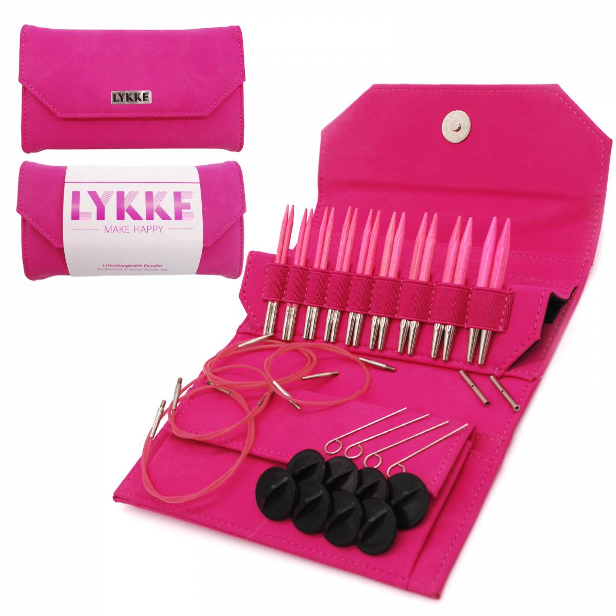 Lykke Blush Interchangeable Set 9cm/3.5" Tips fuchsia denim