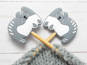 Fox & Pine Stitch Stoppers silicone grey cat