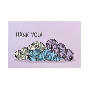 Knitproof Greeting Card hank you three skein