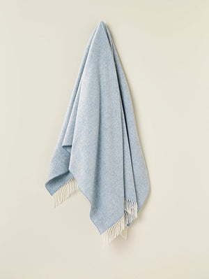 Bronte by Moon Pure New Wool Throw wool herringbone aqua