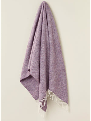 Bronte by Moon Pure New Wool Throw wool herringbone lavender