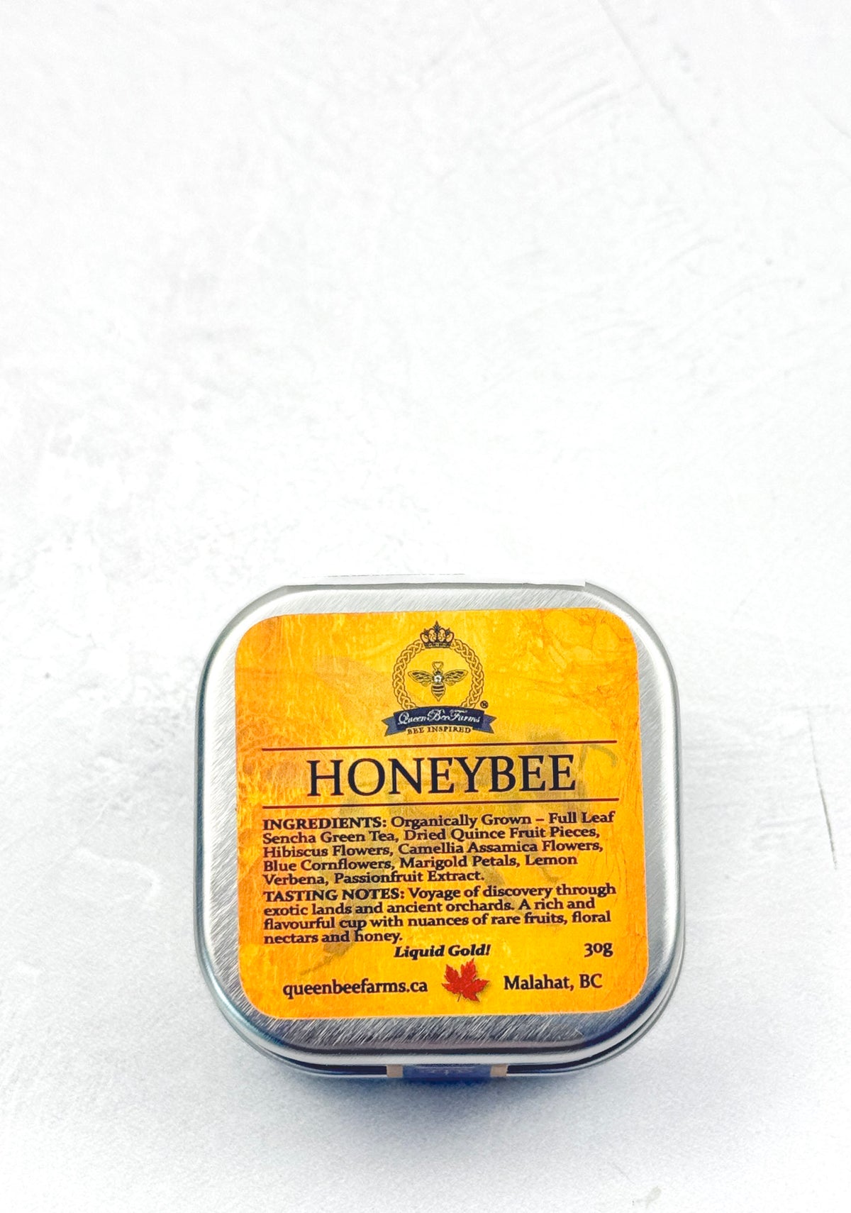 Queen Bee Farms Tea gift tin honeybee