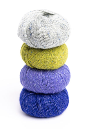 Churchmouse Colorwork Cap Kit Rowan Felted Tweed wool alpaca viscose hyacinth