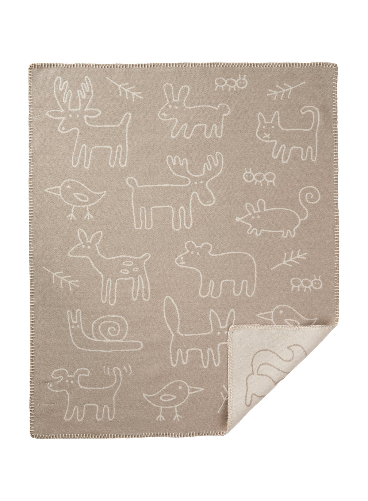 Klippan Cotton Baby Blanket brushed organic cotton in the woods beige