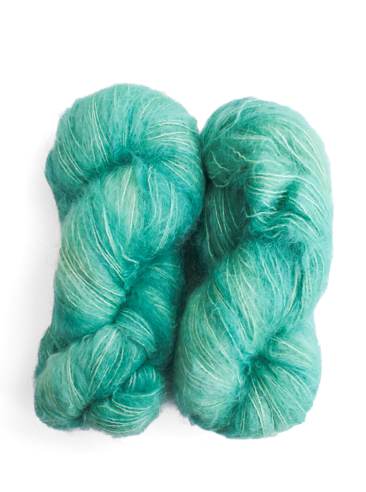 Selkie Hand Maiden kid mohair and mulberry silk jade