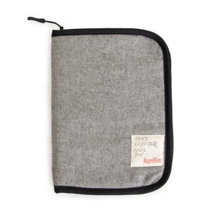 Katia Crochet Hook Case recycled cotton canvas zipper closure black