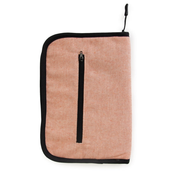 Katia Interchangeable Needle Case recycled cotton canvas zipper closure pink/salmon