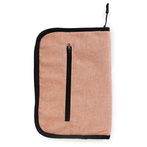 Katia Interchangeable Needle Case recycled cotton canvas zipper closure pink/salmon