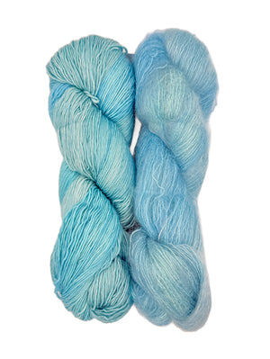 Fleece Artist Handmaiden Halo Lux Bundle mohair silk superwash merino kelpie