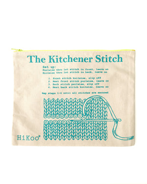 Hikoo Kitchener Stitch Project Bag cotton canvas with  zippered closure