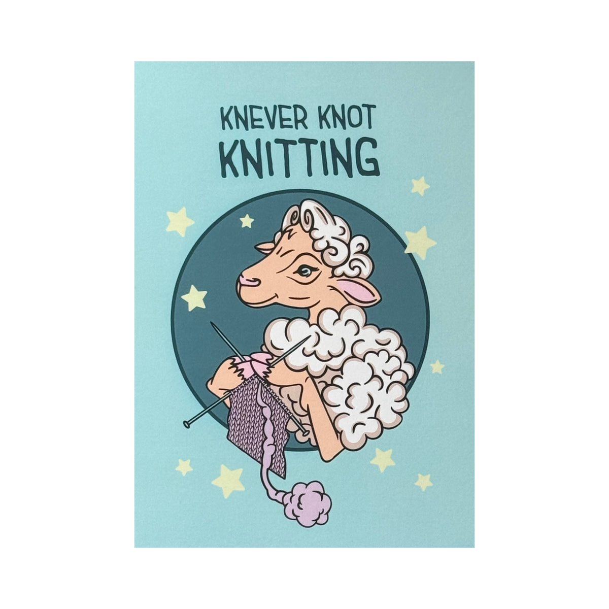 Knitproof Greeting Card knever knot knitting