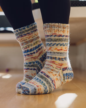 Beehive Wool Shop Knit Level 3 Toe Up Socks class back to basics socks in katia miska