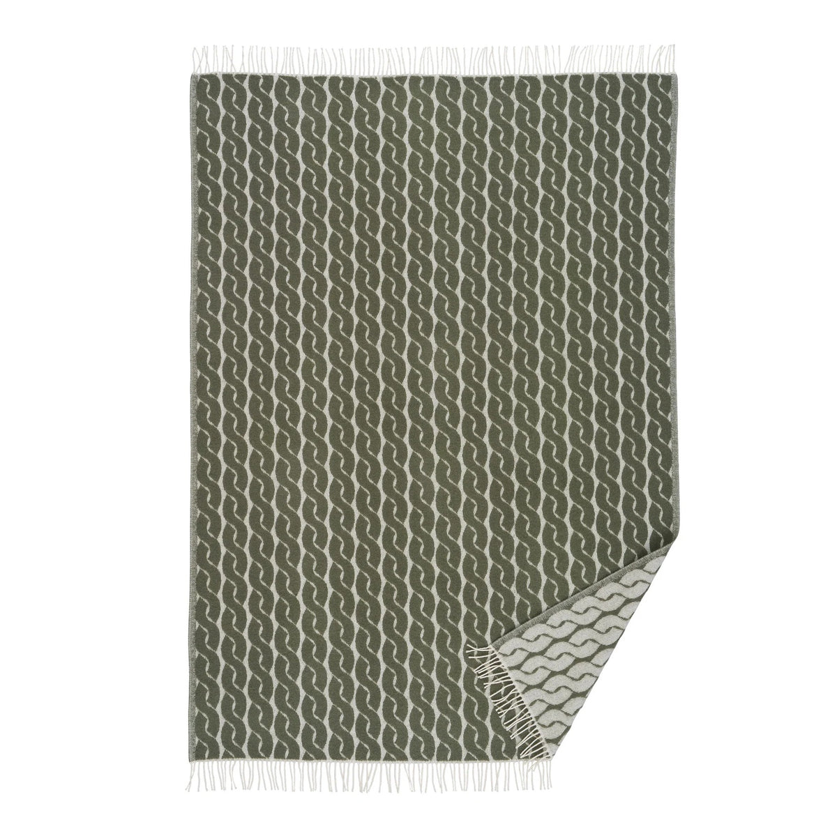 Klippan Classic Wool Blanket lambswool knit pine