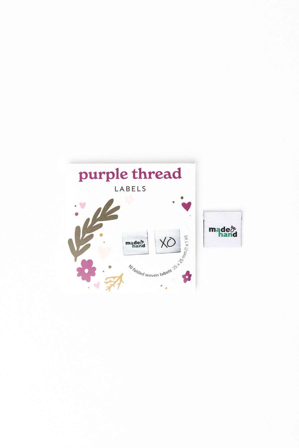 Purple Thread Woven Labels sew-in made by hand