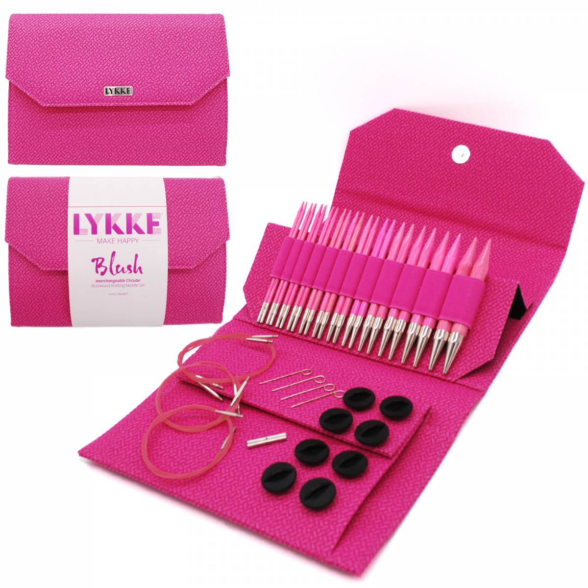 Lykke Blush Interchangeable Set 13cm/5" Tips magenta basketweave