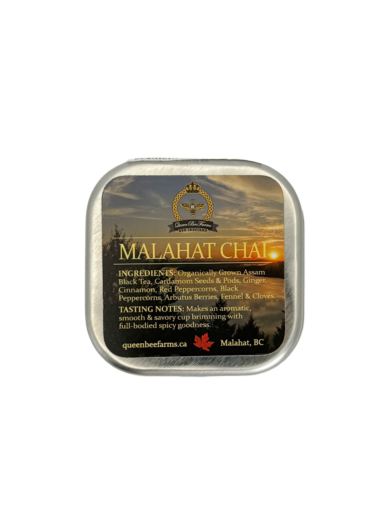 Queen Bee Farms Tea gift tin malahat chai