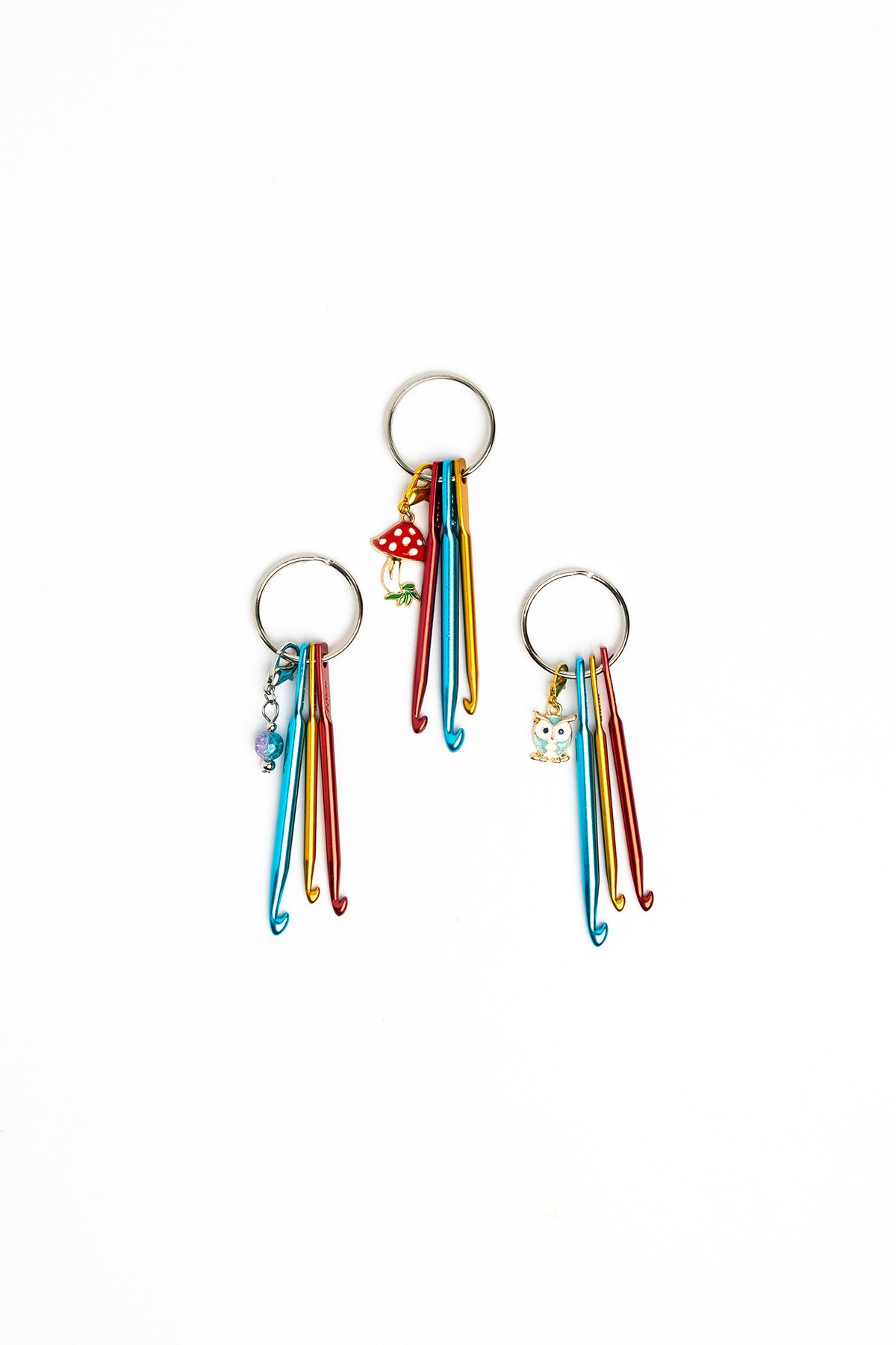 Buttons N Bows Haberdashery Mini Crochet Hooks Keychain metal with stitch marker