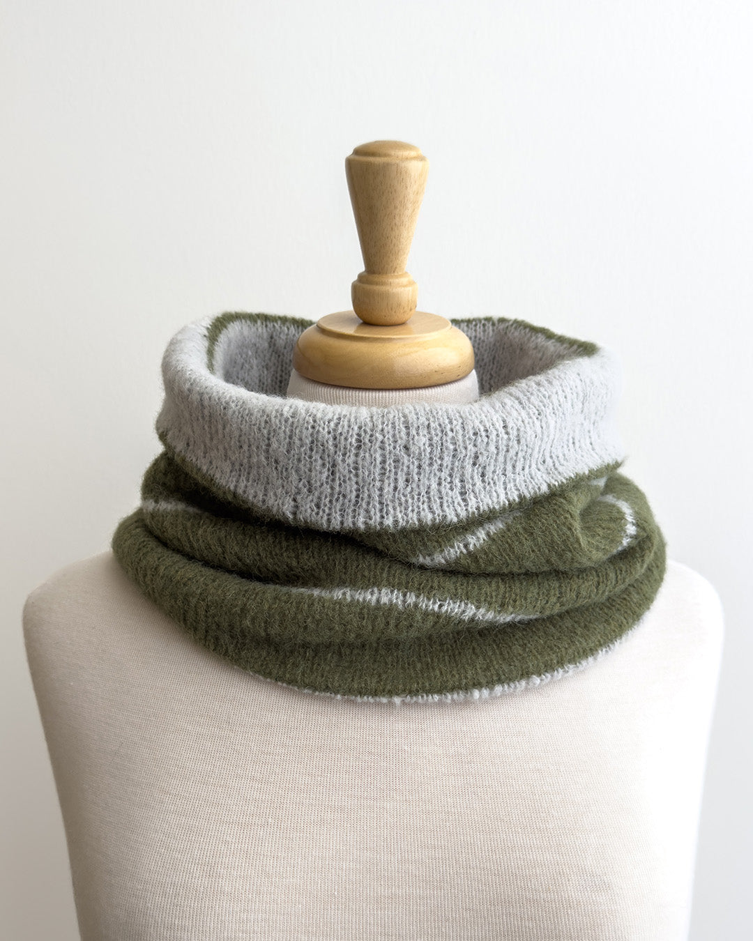 James Bay Cowl in MODE at Rowan Alpaca Haze.