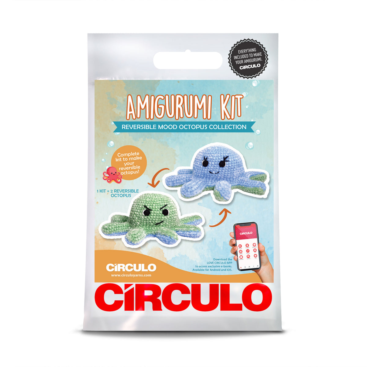Circulo Amigurumi Kits crochet cotton mood octopus blue green