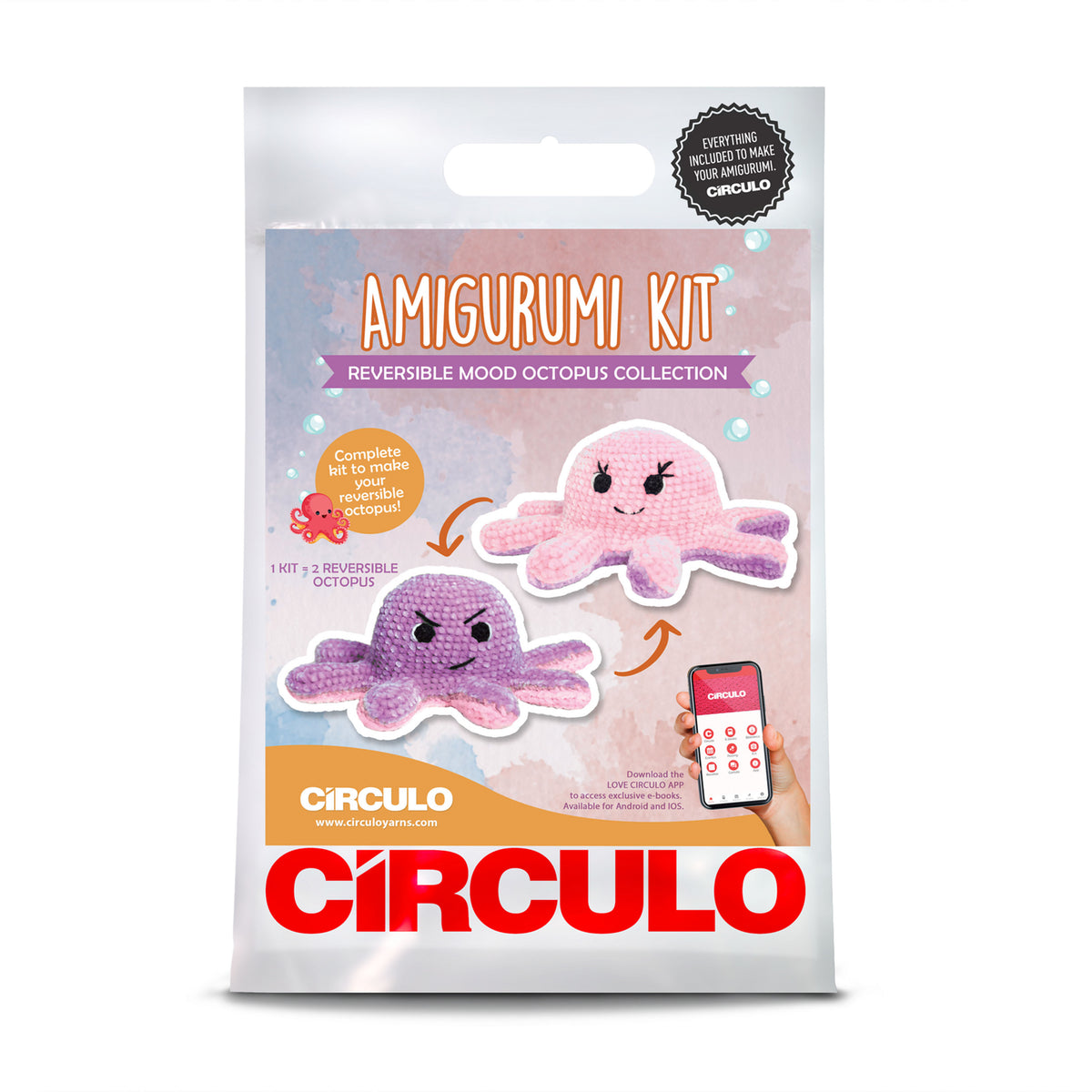 Circulo Amigurumi Kits crochet cotton mood octopus pink purple