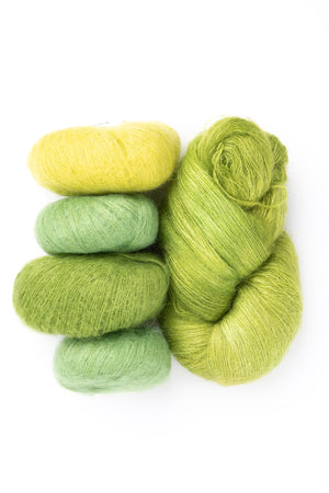 Jewel Box Wrap Kit Hand Maiden Superkid Silk mohair silk Knitting for Olive Soft Silk Mohair mohair silk Drops Kids Silk mohair silk moss colourway