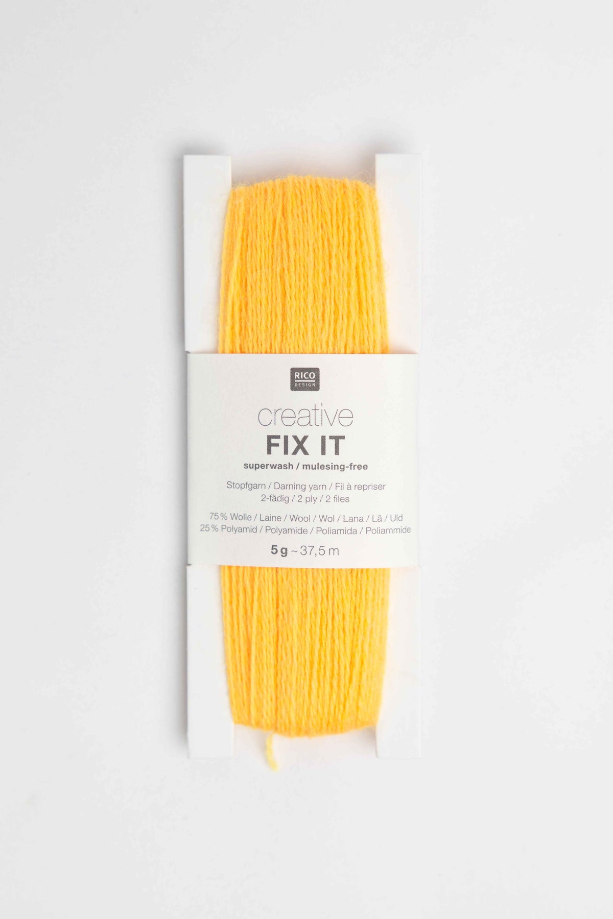 creative fix it darning yarn wool polyamide Rico neon apricot