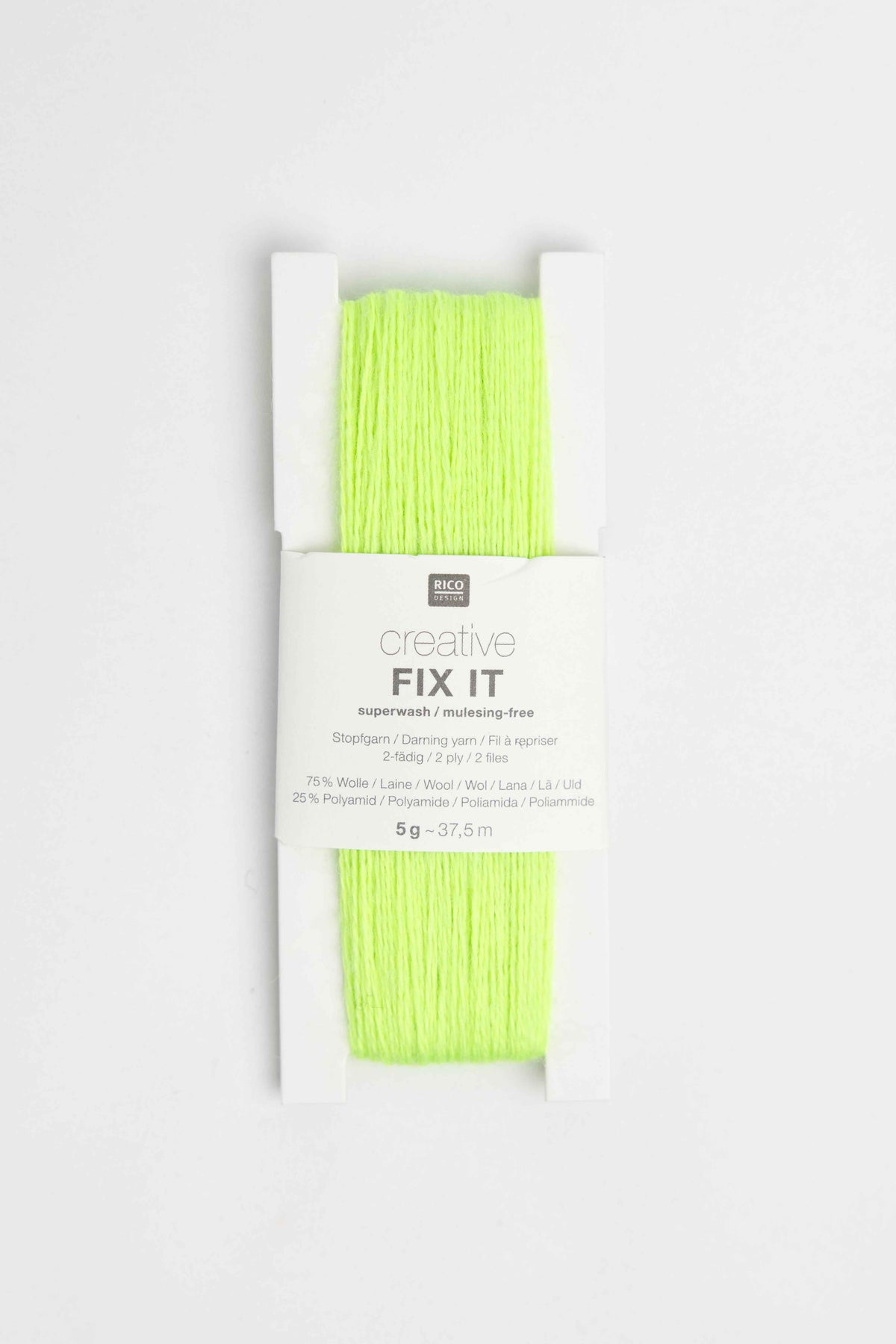 creative fix it darning yarn wool polyamide Rico neon green