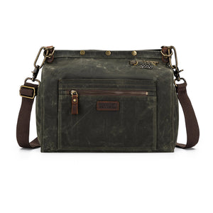 Della Q Maker's Canvas Rucksack waxed canvas olive