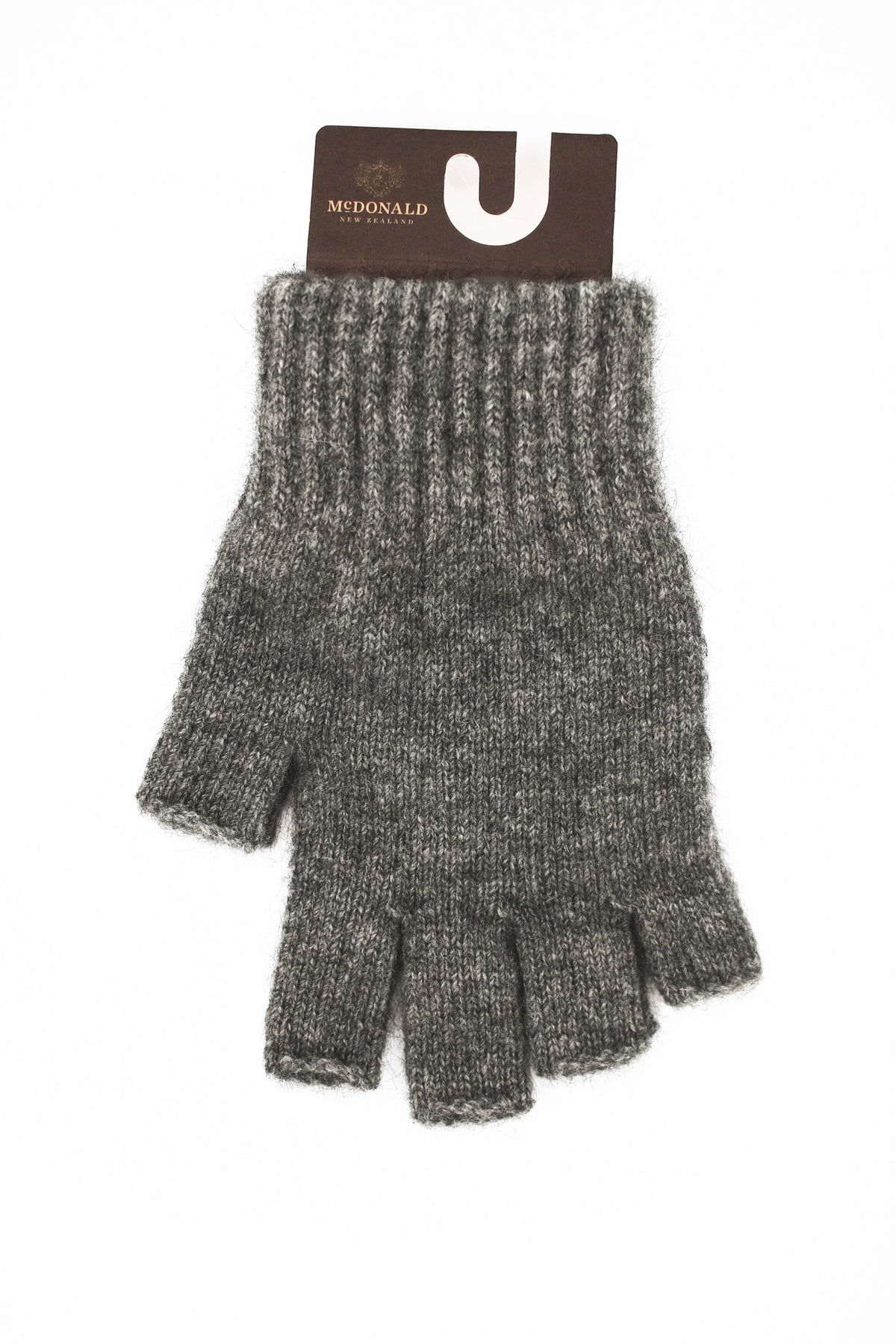 McDonald Textiles Possum Merino Open Finger Gloves possum merino pewter