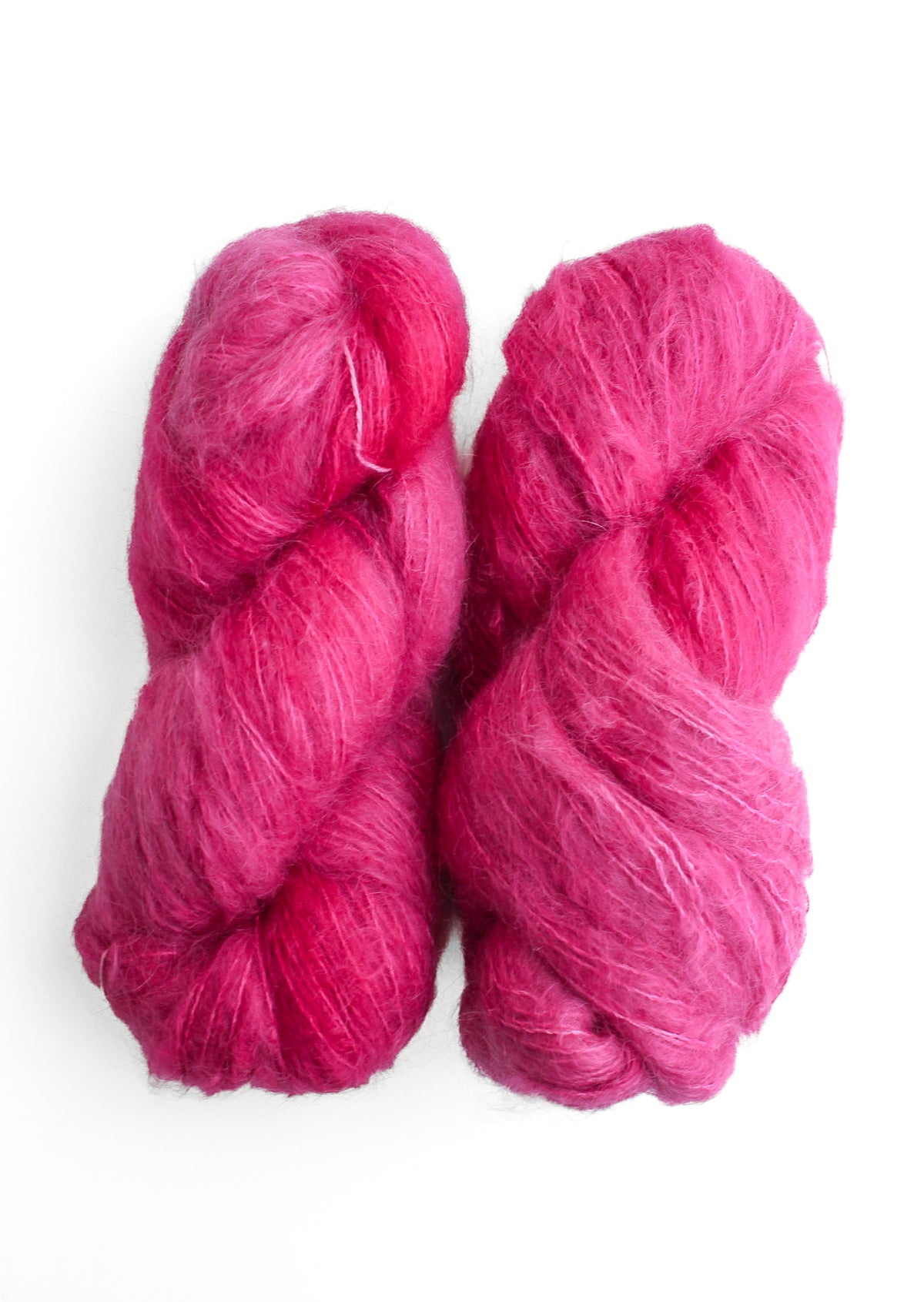 Selkie Hand Maiden kid mohair and mulberry silk pink peony