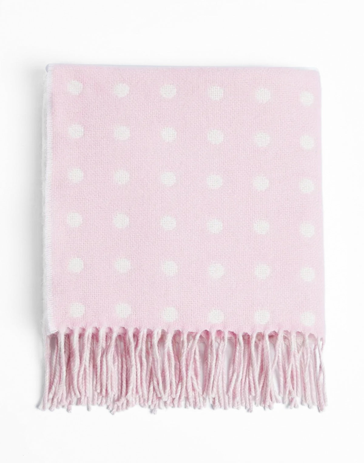 Foxford Woolen Mills Baby Blanket lambswool pink spot