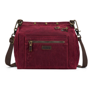 Della Q Maker's Canvas Rucksack waxed canvas red