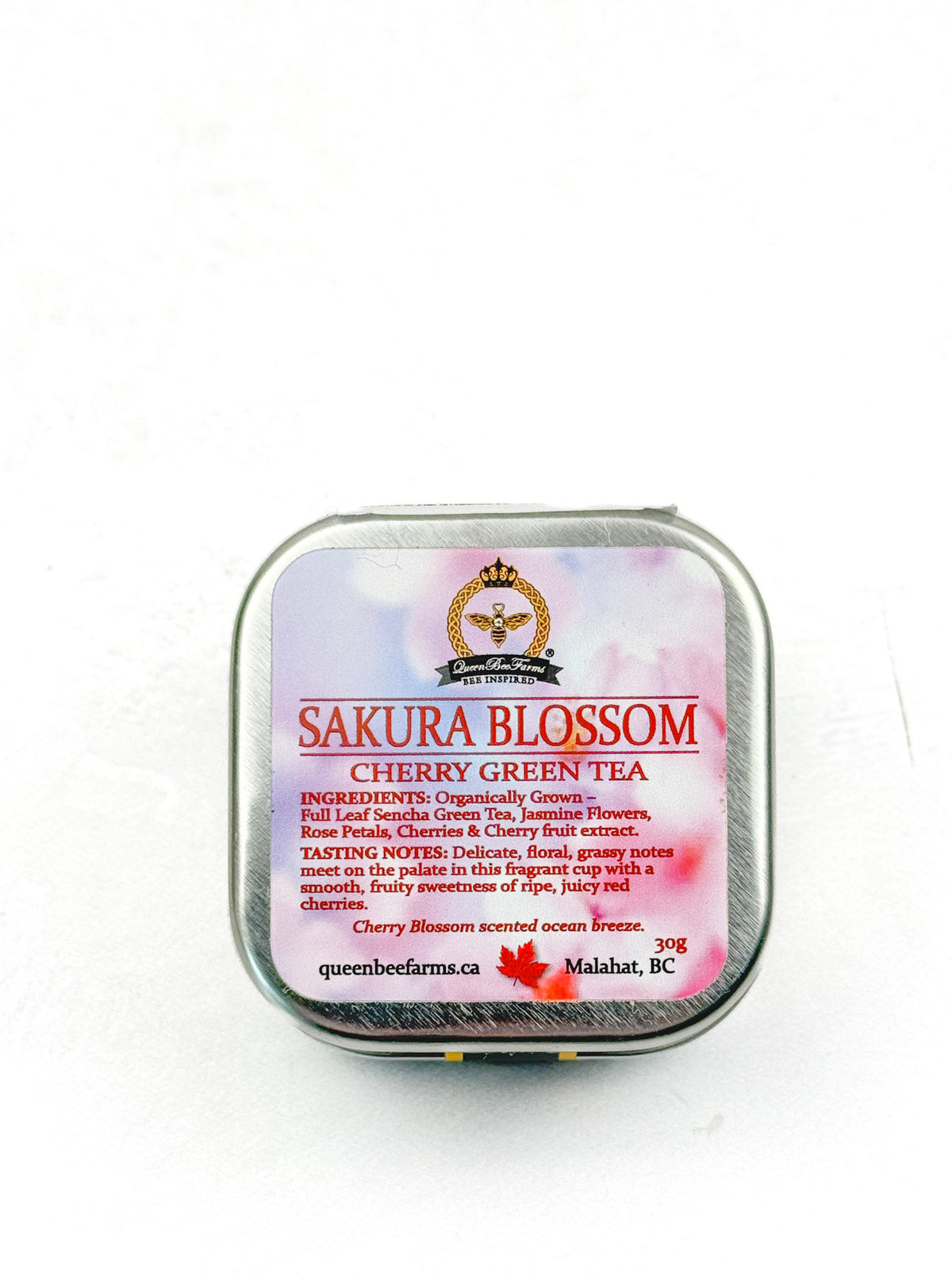 Queen Bee Farms Tea gift tin sakura