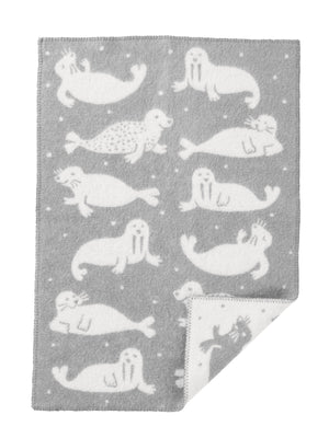 Klippan Baby Blanket eco lambswool seal grey
