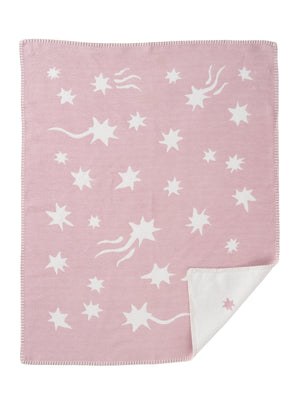 Klippan Cotton Baby Blanket brushed organic cotton shooting star dusty pink