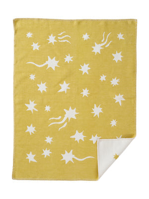 Klippan Cotton Baby Blanket brushed organic cotton shooting star dusty pink mustard