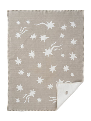 Klippan Cotton Baby Blanket brushed organic cotton shooting star pebble grey