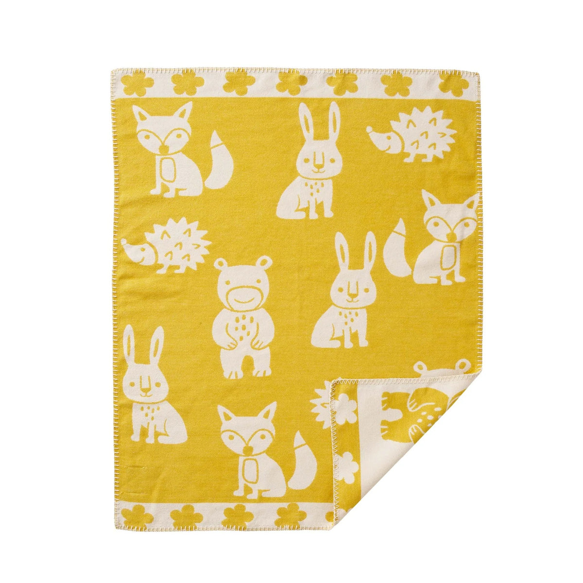 Klippan Cotton Baby Blanket brushed organic cotton smile yellow
