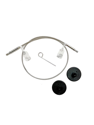 KnitPro Stelo Cord 360 Swivel transparent silver