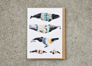 Natasha Van Netten Greeting Card sweater weather whales
