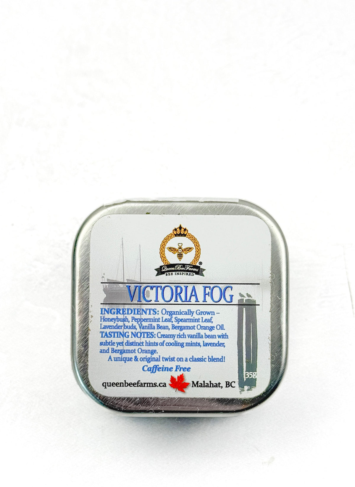 Queen Bee Farms Tea gift tin victoria fog