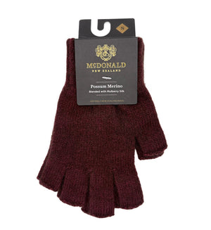 McDonald Textiles Possum Merino Open Finger Gloves possum merino waina