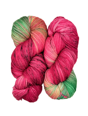 Fleece Artist Cabin Sock superwash merino nylon watermelon