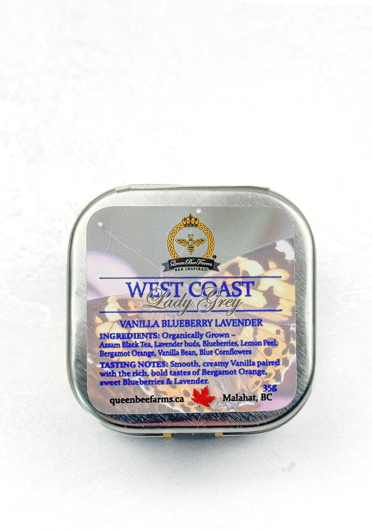 Queen Bee Farms Tea gift tin west coast lady grey